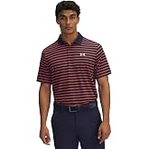 Under Armour Mens Matchplay Printed Golf Polo Midnight Navy/Fire/Halo Gray Medium