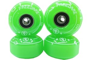 FREEDARE Skateboard Wheels 52mm and Bearings, Spacers Installed 92A for Street Tricks(Pack of 4)