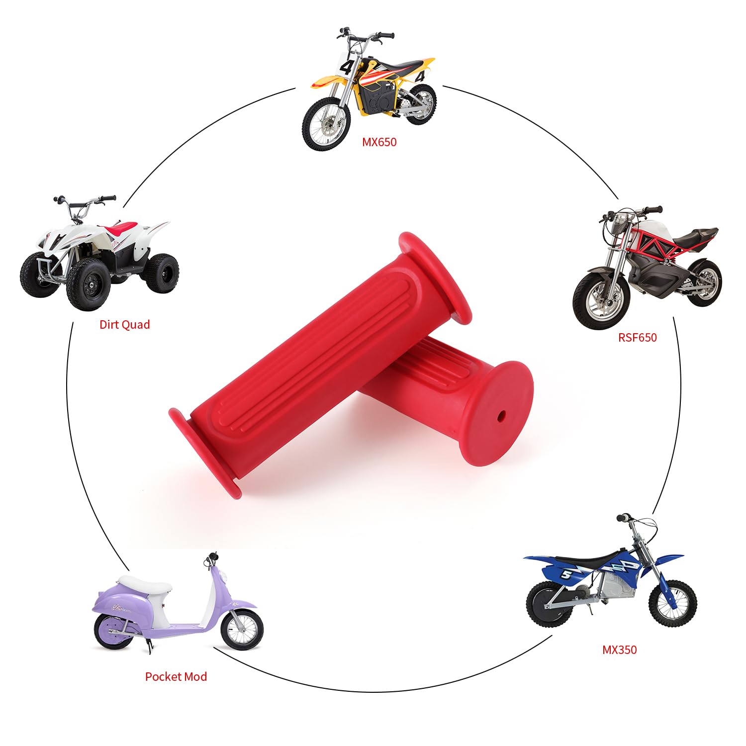KAMIER Handlebar Grips for Razor MX350 MX400 MX650 MX500 SX500 Mcgrath Dirt Bike E325 E300 E200 E100 Pocket Mod Electric Scooter Dirt Quad 4 Wheeler RSF650 Off Road Motocross Mini Pocket Bike Parts