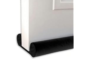 BIKOZI Door Draft Stopper, 30'' to 36'' Adjustable Gap Filler, Double-Sided Windproof Seal, Easy Install to Block Noise, Cold Air, Light, Dust, and Drafts (Black)