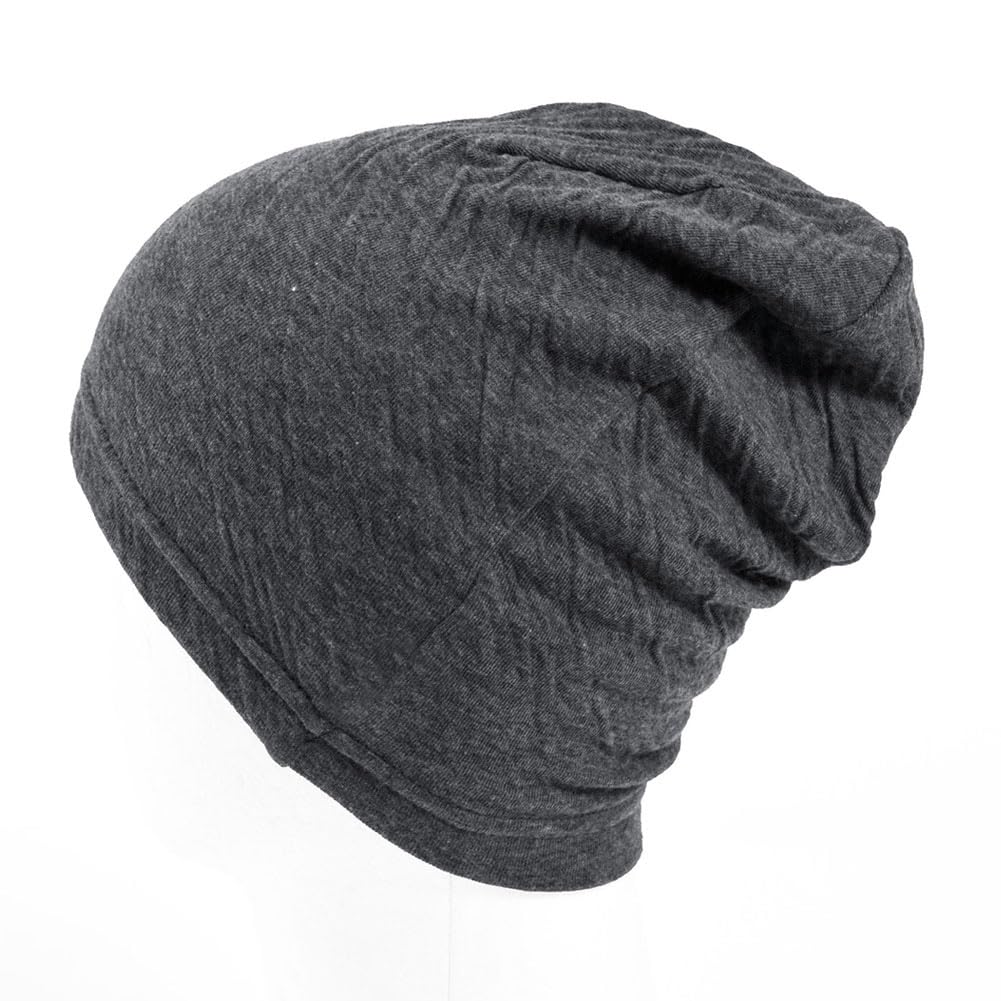 CHARM Baby Boys Slouchy Beanie - 100% Organic Cotton Soft Hypoallergenic Infant Toddler Girls Cap Made in Japan Dark Grey