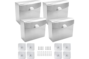 Sanitary Napkin Receptacle Wall Mounted, 4 Pack Stainless Steel Feminine Hygiene Disposal Container, Tampon Disposal Bin with