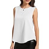 LUIGRAD Womens Chiffon Tank Tops Crewneck Sleeveless Blouses Summer Tops Work Shirt