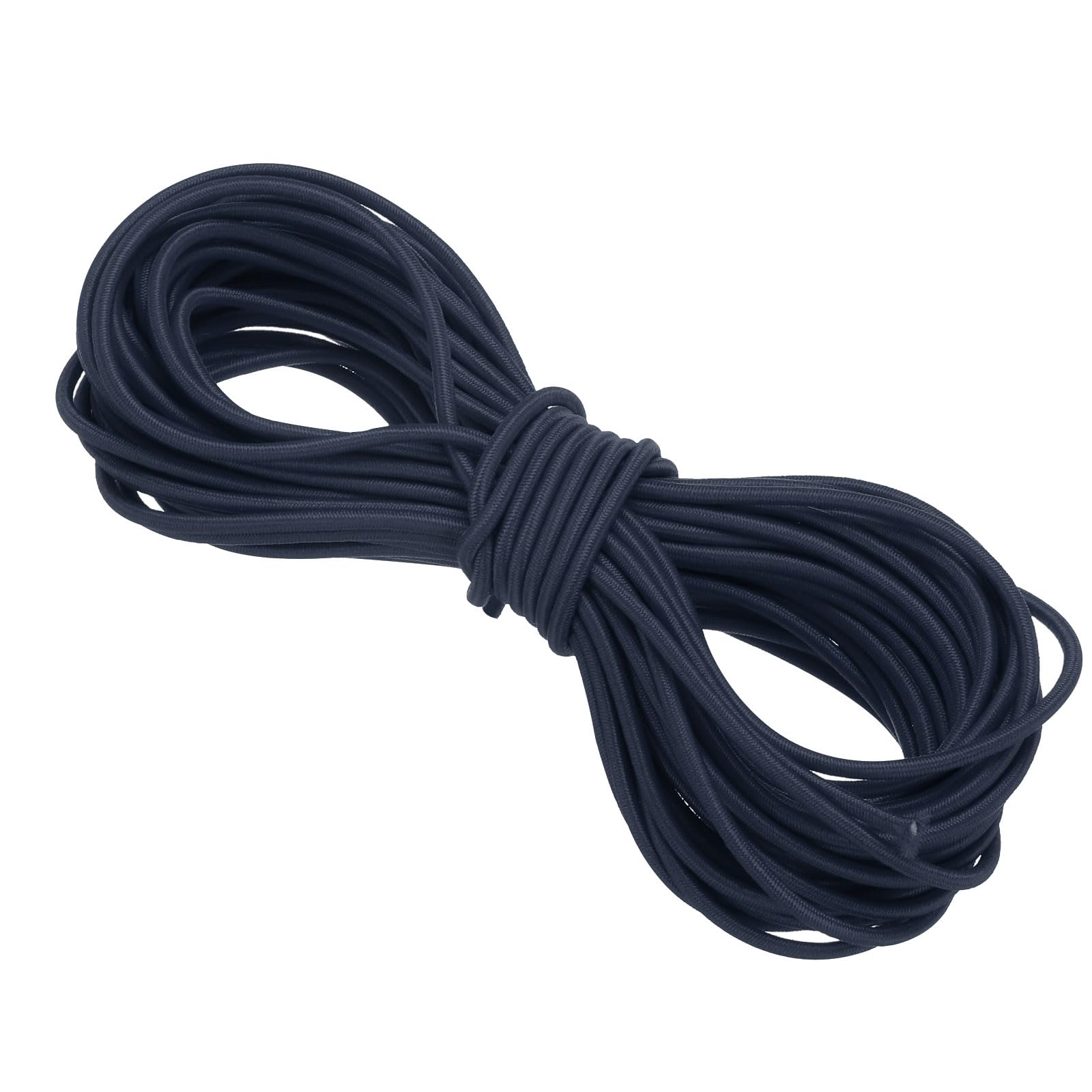 PATIKIL Bungee Cord Elastic Cord Heavy Stretch String Rope 3/32" 11 Yards(2.5mm x 10m) Navy Blue for Crafting DIY Sewing Hook Straps Camping Tie Down Strap