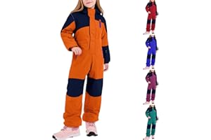 Teen Girls Padded Snowsuits One Piece Winter Waterproof Insulated Snow Suits Kids Outdoor Warm Hiking Snowboard
