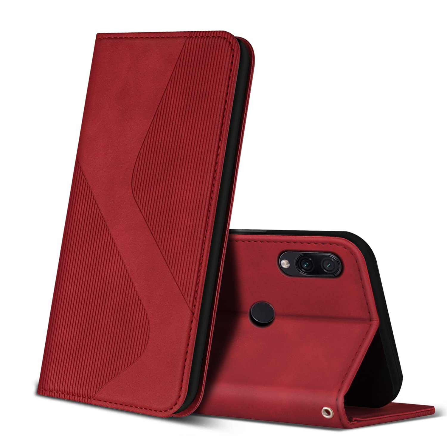 ZONNAVI Case Compatible with Xiaomi Redmi Note 7 / Redmi Note 7 Pro, Premium PU Leather Wallet Case with [Card Slots], Shockproof Flip Cover for Xiaomi Redmi Note 7 / Redmi Note 7 Pro (Red) — image 1