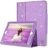 BENTOBEN iPad 2 Case, iPad 3 Case, iPad 4 Case, Glitter Sparkly Slim Lightweight Faux Leather Folio Folding Stand Smart Cover Stylus Holder Auto Wake/Sleep Protective Case for iPad 2/3/4,Purple