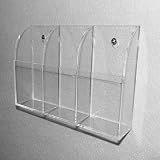 Drhomeam Wall Mounted Remote Control Holder Rack - Clear Acrylic Double Grid view 3