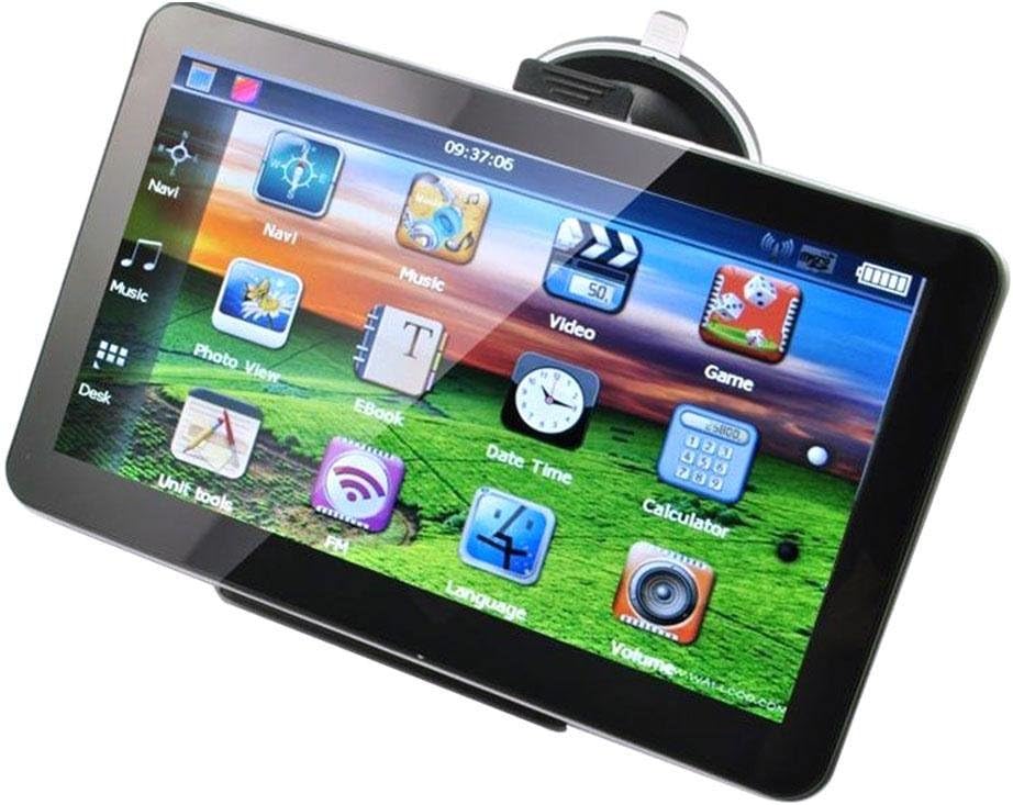 Leaftree - GPS Navigation for Car,7 Inch TFT Touch Screen GPS Navigatior Built-in Lifetime Maps,Full-Band FM Transmitter,Voice Prompts for Vehicle Trucks