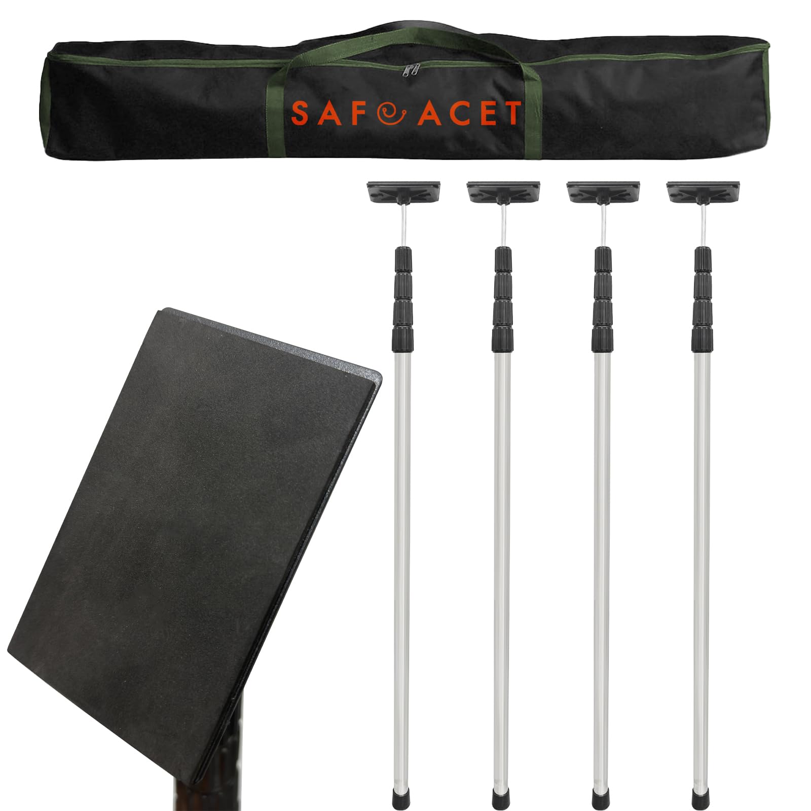 Photo 1 of SAFEACET 4 Pack Stainless Steel Zipper Walls Poles Kit, 12FT Retractable Efficient Construction Temporary Dust Containment Barrier System