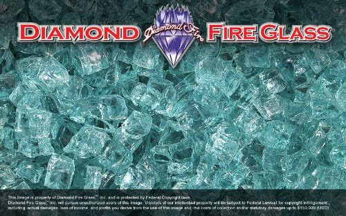 Caribbean Teal Nugget Diamond Fire Glass 5 Pound Bag