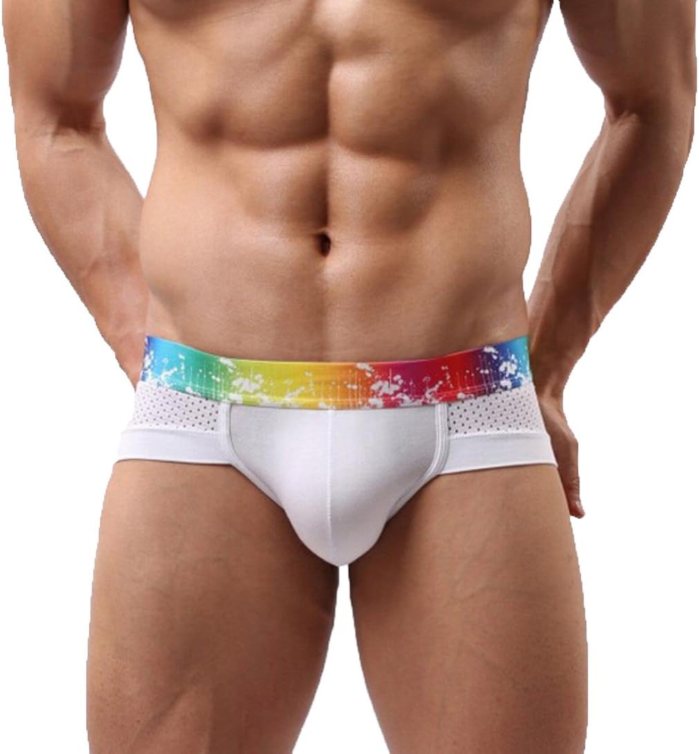 SetMei Hot Mens Sexy Cotton Underwear shorts men boxers underpants Soft Briefs (XL, White)