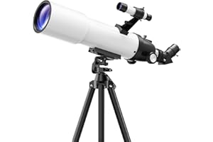 Telescope for Adults Kids High Powered: 90mm Astronomical Portable Refracting FMC Beginners Explorer Scope for Children 8-12 