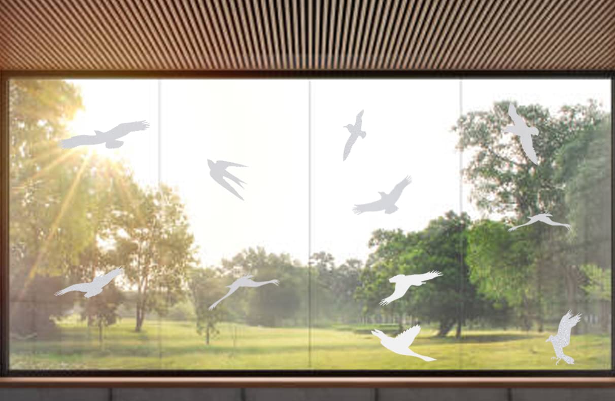 Window Bird Stickers Glass Door Protection Save Birds, Transparent - by FMJI