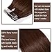 Tape In Hair Extensions Human Hair Medium Brown 22 inch 20pcs 50g Long Straight Remy Hair Double Sided Tape on(22'' #4)+10pcs Free Tapes
