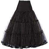 Vanrose Jan Calf Length Petticoat 30 inch for Women Fluffy Tutu Skirt 50s Vintage Underskirt Crinoline