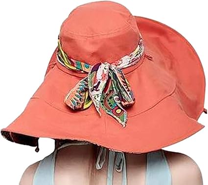 orange floppy sun hat