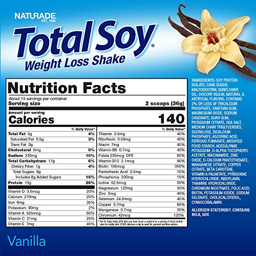 Naturade Total Soy Protein Powder and Meal Replacement Shakes For