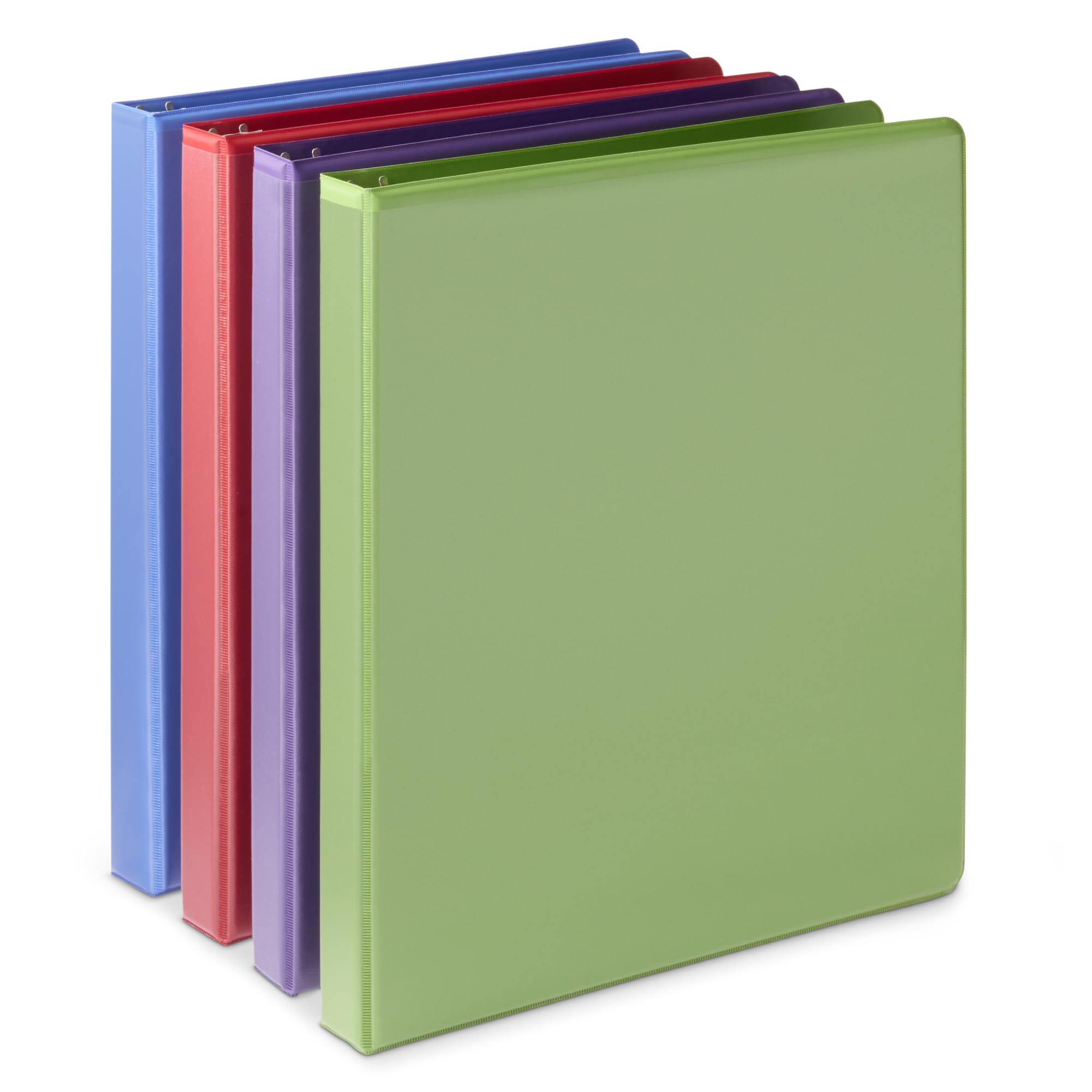 Photo 1 of Amazon Basics Economy 3 Ring Binder, 1/2" D-Ring with 2 Pockets, Assorted Colors, 4-Pack