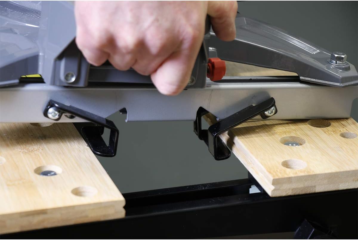 Sealey Benchclaw®, Universal Power Tool Portable Mitre Saw Clamps for Workbench - Suitable for Workmate - SBC01, Red - Image 3