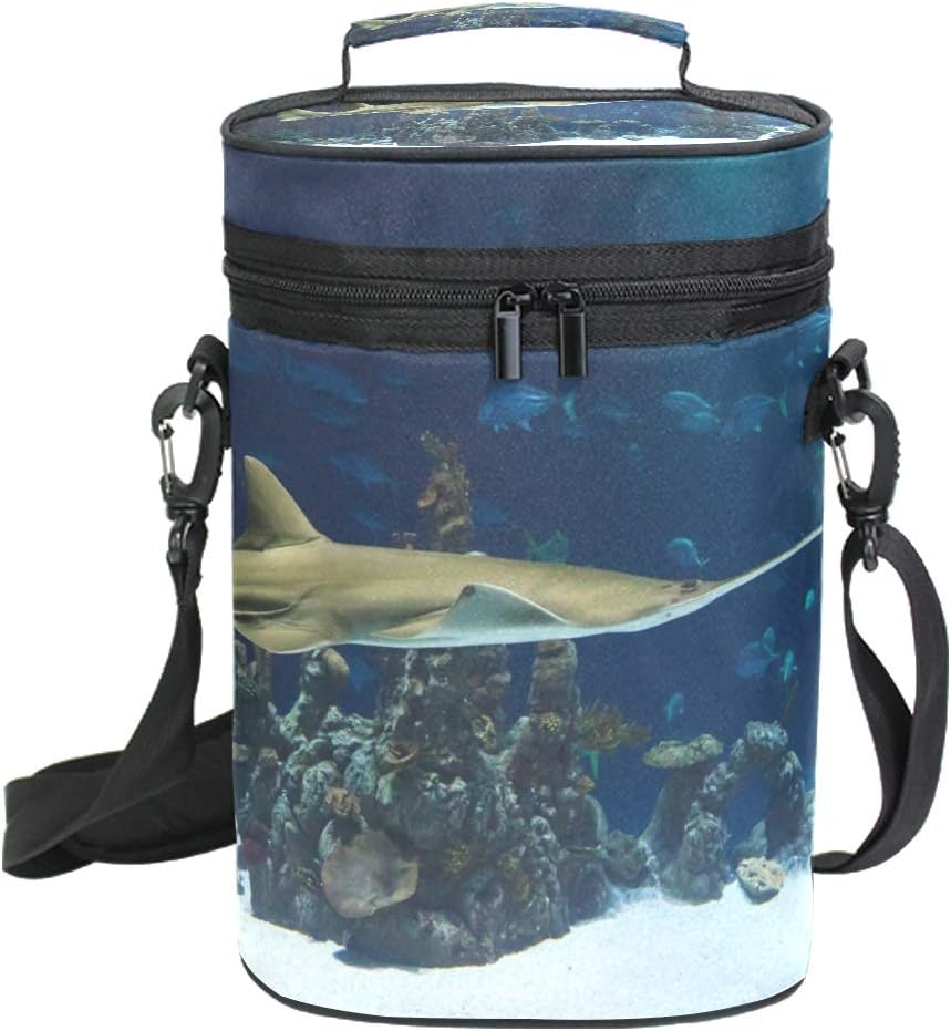 MONTOJ Wine Cooler Bag Insulated Wine Carrier for Travel Aquarium Small Shark Carrying Wine Tote