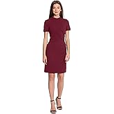 Maggy London Women's Dresses Pintuck Detailed Mock Neck Dress Career Office Workwear Occasion Event Guest of