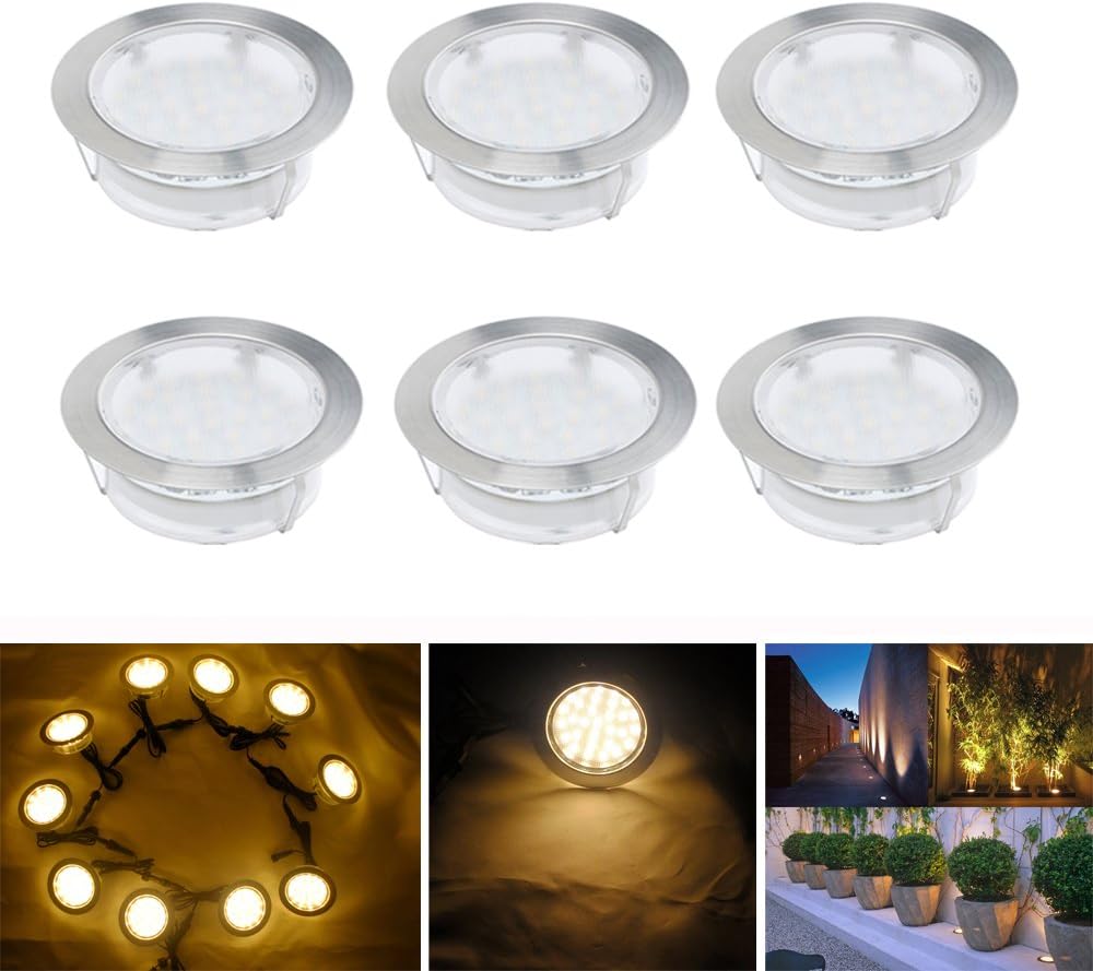 LED Einbaustrahler, 6er Set Bodeneinbaustrahler Aussen Ø80mm 2.5W