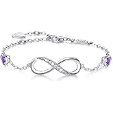 Billie Bijoux Infinity Love Bracelets for Women 925 Sterling Silver Womens Bracelet Love Symbol Charm Adjustable Bracelet Jewelry