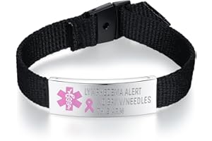 mnmoom Medical alert bracelets for women men Sports Easy-to-wear canvas medical bracelets adjustable 5-8 inch