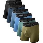 BAMBOO COOL Breathable Men's Underwear Modern Multipack Comfortsoft Moisture-Wicking Boxer Briefs 6 Pack