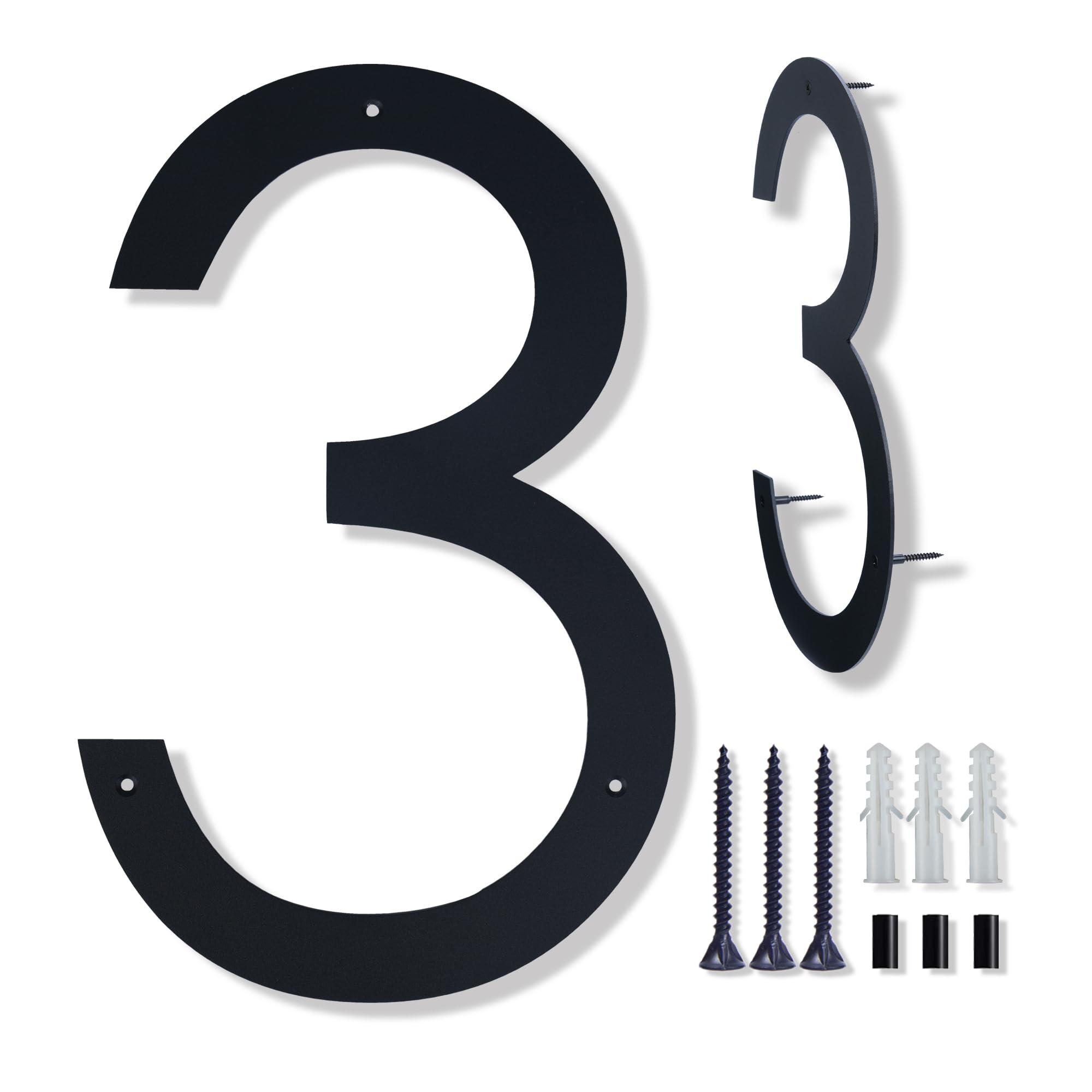 Photo 1 of 15 Inch Address Numbers For House, Floating Metal Modern Large House Numbers For Outside,House Numbers Matte Black Vertical Horizontal Alloy Steel Home Address Numbers 3