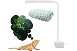 MinrzPet USB-Powered Reptile Shower Kit with Waterfall Fountain & Plush Towel – Bathing Essentials for Bearded Dragons, Frogs