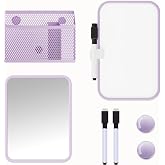Svartur Locker Accessories for Girls with Magnetic whiteboard, Locker Mirror and Pen Holder, Pink Locker Decoration for School Locker, Back to School Essentials, Purple