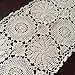 Ustide Rustic Floral Table Runner Handmade Crochet Table Doily White 15