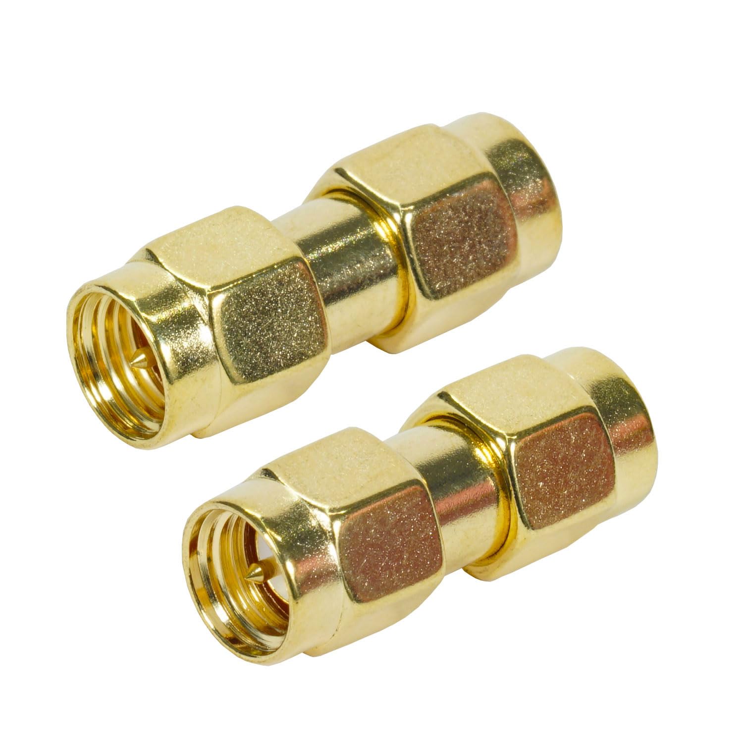 Fohevers 2 Pcs SMA Male to SMA Male Plug Adapter Coupler Pin Straight Connector for Satellite LNB, Freesat, TV Antenna, Ham Radio, RTL-SDR, Police Scanner — image 1