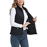 LONGKING 2025 Upgraded, Women's Outwear Vest With One Inner Pocket - Stand Collar Lightweight Zip Quilted Vest for Women