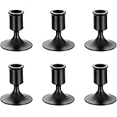 Sziqiqi Candlesticks Holder for Wedding Table Centerpiece - Black Taper Candle Holders Candle Stick Holder Bulk for Christmas Candlelight Dinner Wedding Party Festival Decor Pack of 6
