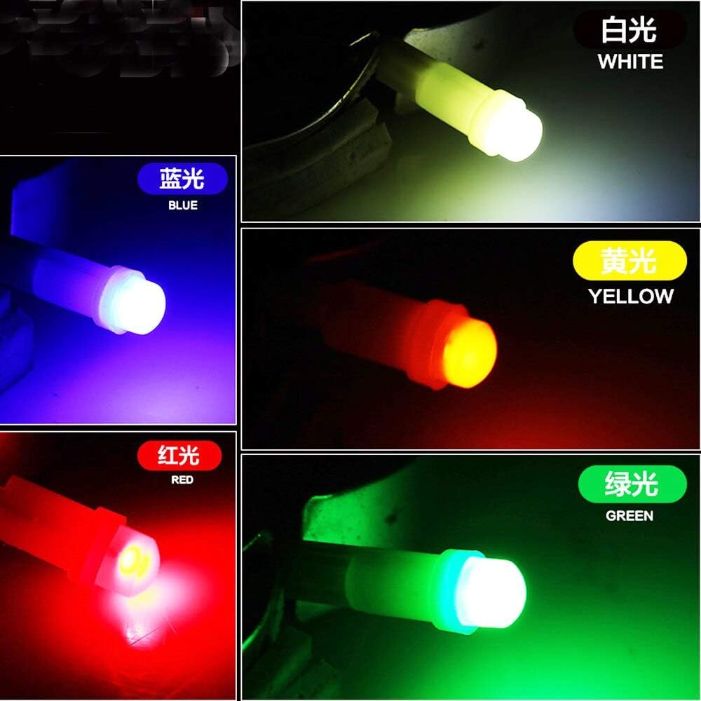 Transporter-Space - 10pcs Auto T5 cob Car Interior Dashboard Gauge Instrument LED Car Auto Side Wedge warning Light Lamp Bulb White Red DC 12V