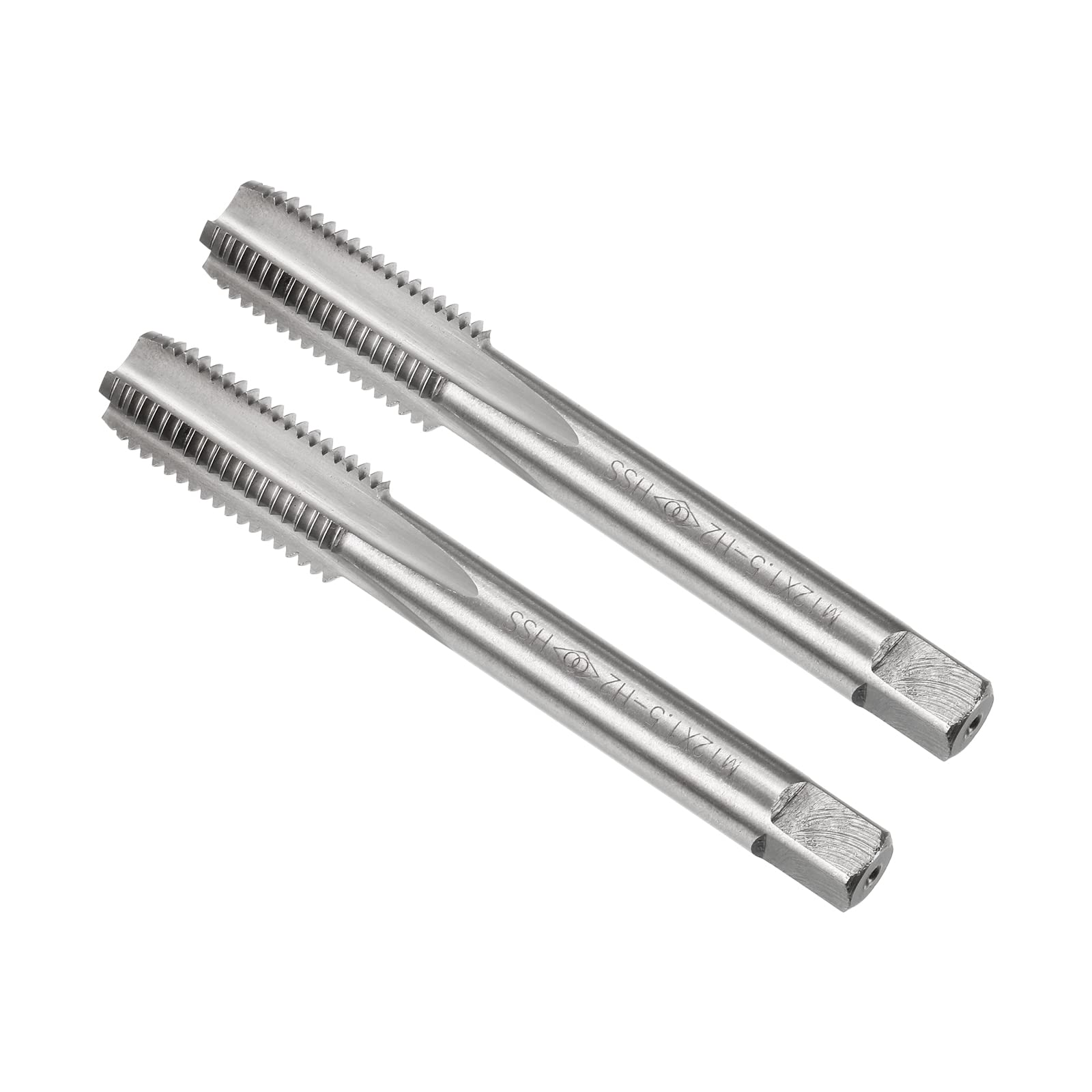 CoCud Thread Milling Taps, Metric M12 x 1.5 Thread H2, High Speed Steel Machine 4 Straight Flutes Screw Threading Tool - (Applications: for Tapping Drilling Machine), 2-Pieces — image 1