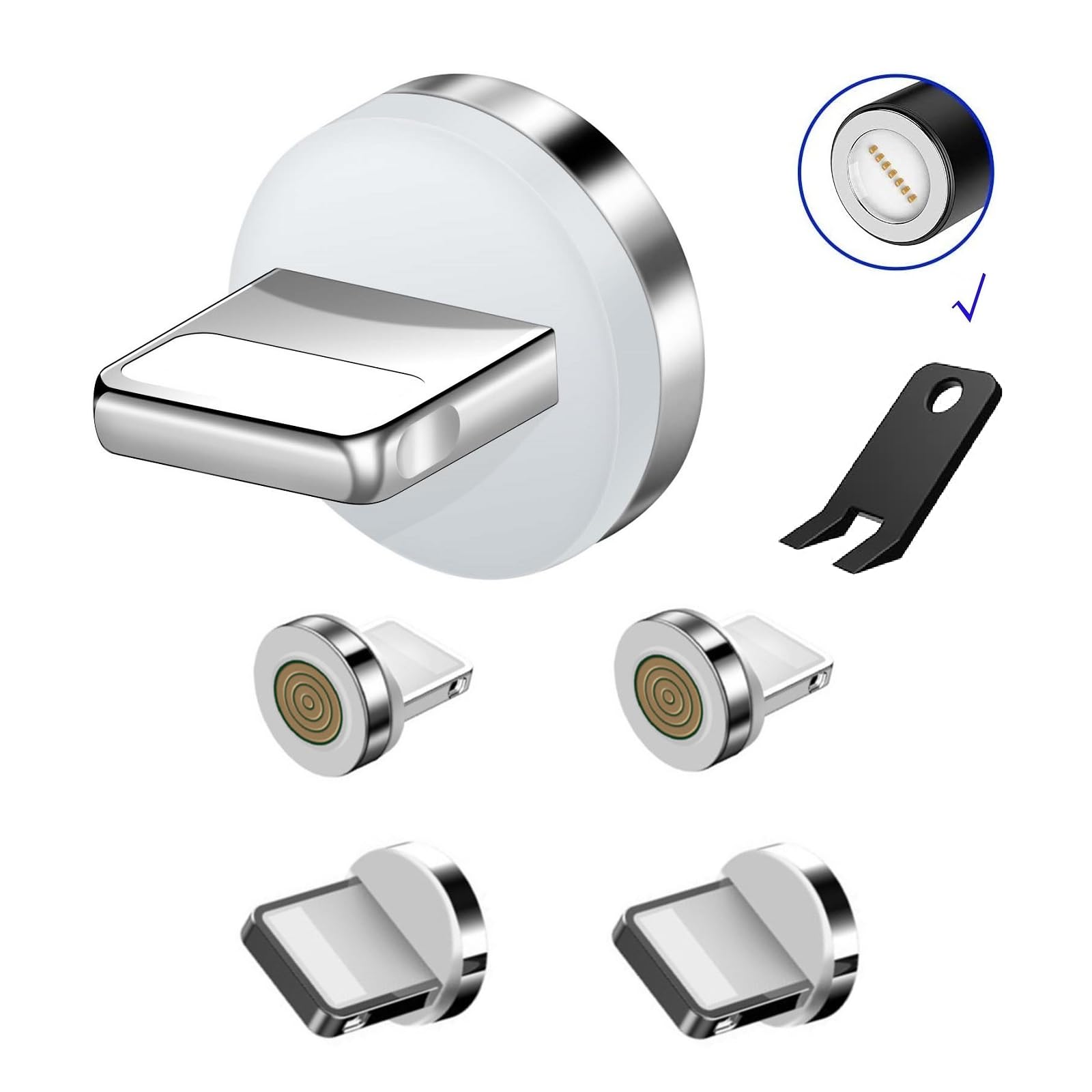 Boffdock 7-Pin i-Products Magnetic Tips,5Pcs 7Pin Fast Charging Magnetic Connector Tips for iProducts Devices without USB Cables — image 1