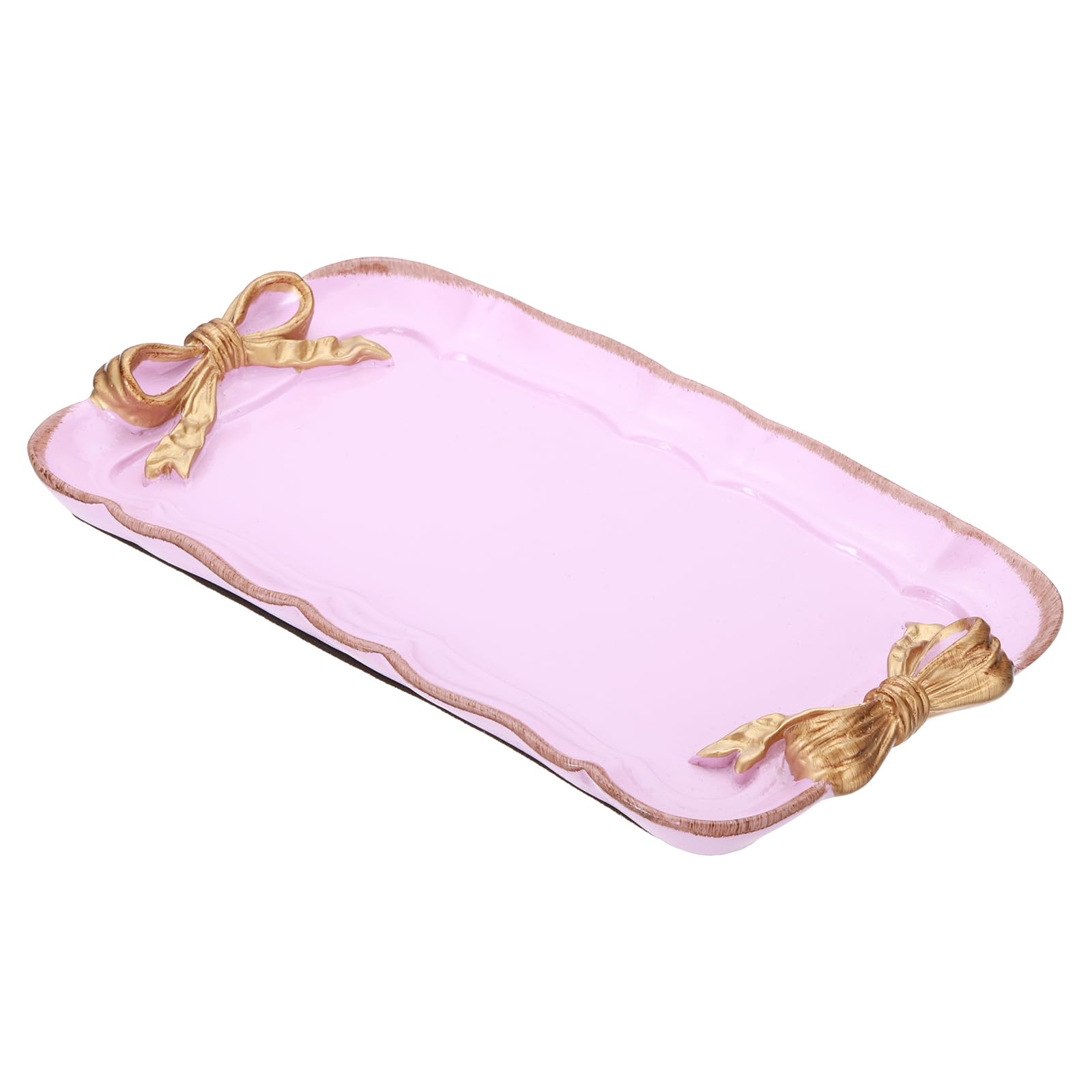 PATIKIL Vintage Decorative Tray Towel Tray, Storage Tray Dish Plate Fruit Trays Cosmetics Jewelry Organizer Retro Design Bow-Knot Rectangle Resin Plate for Room Decorative Gift, Purple