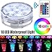 Szyoumy Submersible 10 LED Lights RGB Multicolor Waterproof Wedding Party Vase with 24 Keys Remote Controle Lamp (Package 1 pcs 10 led Light)