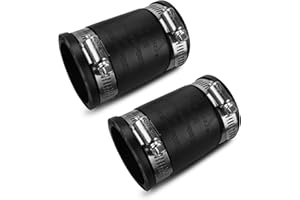 SUNJIKA Flexible PVC Pipe Coupling with Rubber Hose Clamps for Flex Coupling1-1/2 Inch Nominal Pipe Drain Repair,Dust Hose,Plumbing Connection,Cast Iron,Plastic Pipe UpgradePVC Condensate Pipe Rubber Coupling