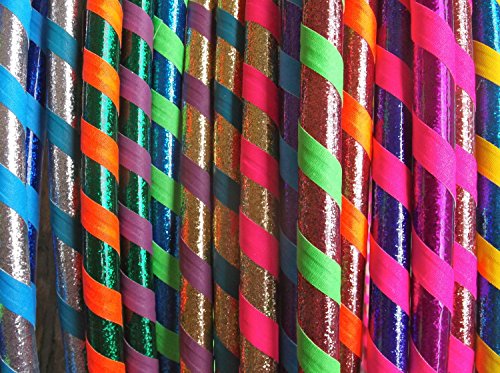 [- FB FunkyBuys® 10x Spiral Glitter Kids/Adults Small Large Hula Hoops DIA:60cm Sporting Good F