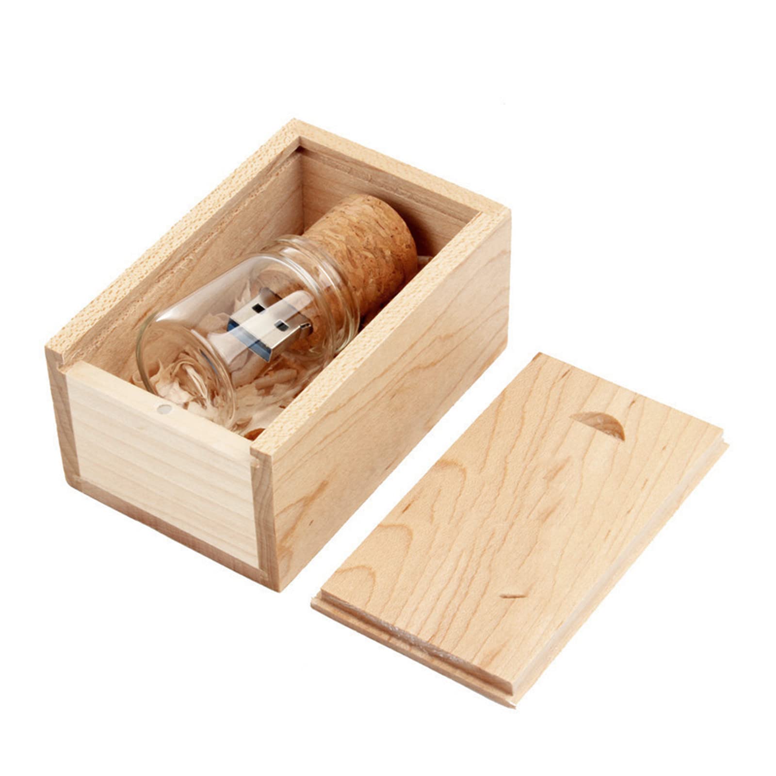 UFARID Drifting Bottle USB3.0 Flash Drive Memory Stick Transparent USB Stick with Wooden Box Business gifts For Computers, Car Audio,etc (16GB)