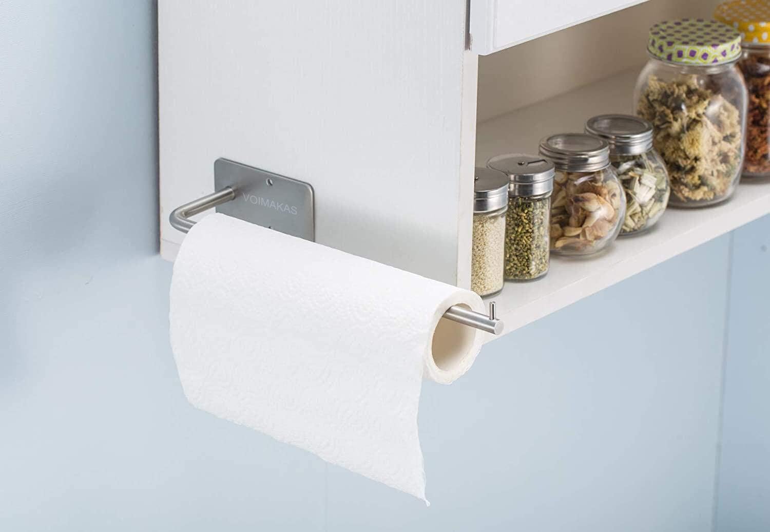 Portarrollos de cocina autoadhesivos, de acero inoxidable para ...