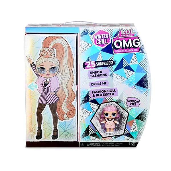 L.O.L. Surprise! O.M.G. Winter Chill Big Wig Fashion Doll & Madame Queen Doll with 25 Surprises
