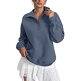 EasyGala Womens Fleece Sweatshirts Oversized Henley Neck Long Sleeve Button Pullover Tops Trendy Outfits Clothes 2026