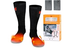 MRAWARM Heated Socks for Men Women, Battery Heated Socks, Electric Heating Socks for Men Women Camping Fishing Cycling Skiing Skating Hunting Hiking