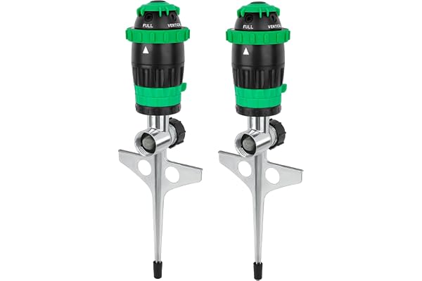[2 Pack] RESTMO Rotary Gear Drive Sprinkler with Metal Spike Base, 5-Pattern Heavy Duty Gardening Watering System, Multi-Adju